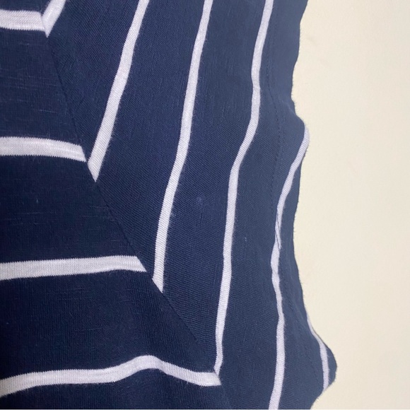 Ellos Midi Dress A Line Womens Plus Size 2X Blue White Stripe Nautical Cotton - Picture 6 of 14